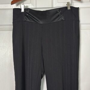 Y2K black dress pants silky waist textured size 11 tuxedo cummerbund waist